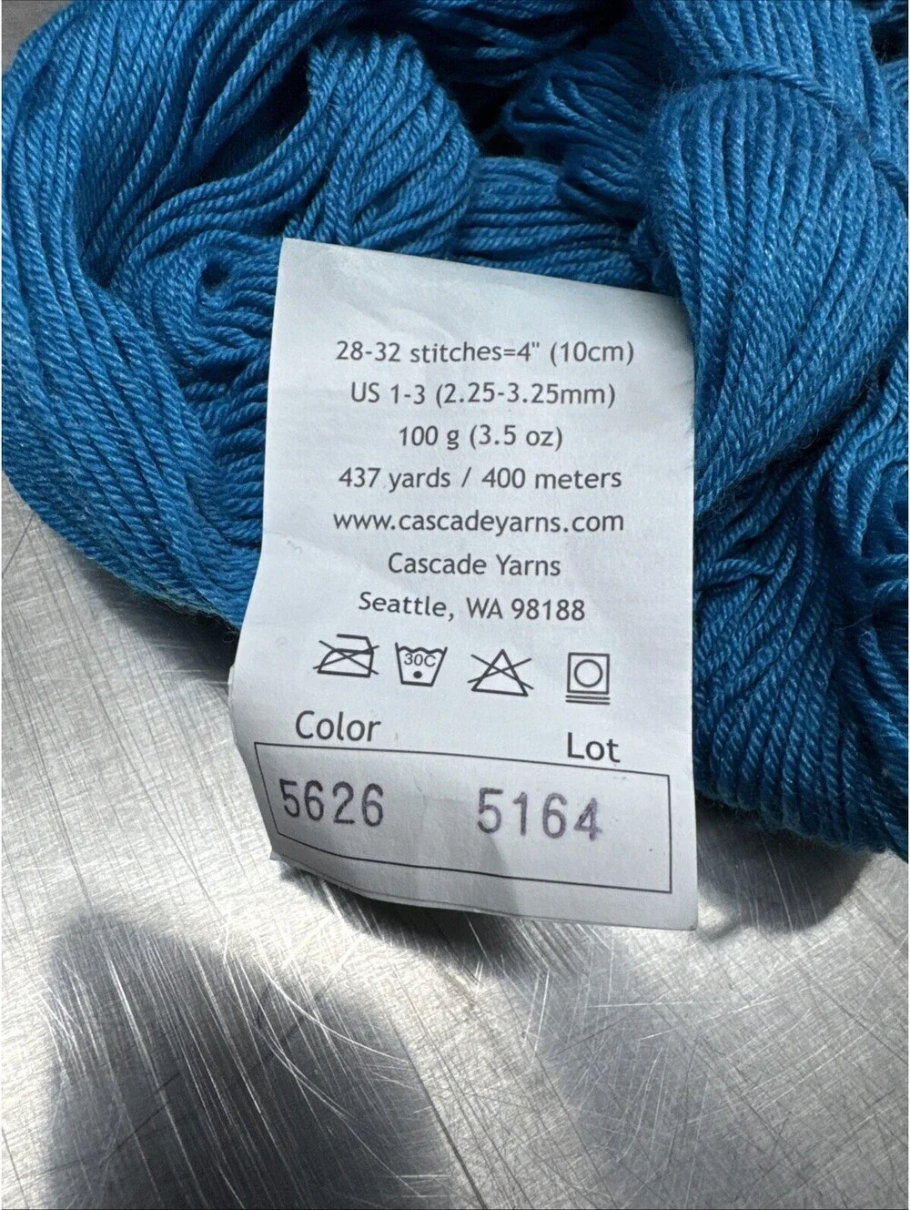 Cascade Yarns Heritage Silk Yarn Color 5619 & 5626 Blue and Red 6 Skein Lot